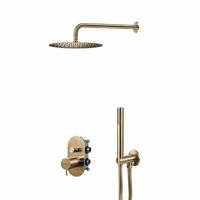 Qisani Flow thermostatische inbouw regendoucheset met 2-wegs omstel Geborsteld Gold 25615.06