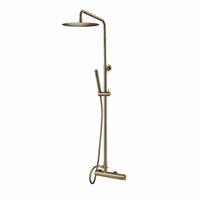 Qisani Flow thermostatische opbouw regendoucheset Geborsteld Gold 25609.06