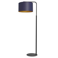 Euluna Vloerlamp Soho, cilindrisch, gebogen, blauw/goud