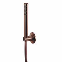 Qisani Flow staafhanddouche met 150cm doucheslang en handdouchehouder Geborsteld Copper 25618.05