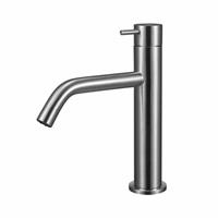 Qisani Flow middelhoge wastafelkranen Geborsteld Rvs 25636.02