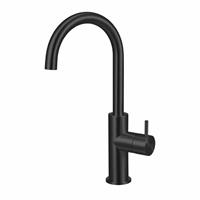 Qisani Flow opbouw wastafelkraan 29.2cm hoog met 11cm uitloop mat Zwart 25601.03