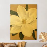 Bilderwelten Leinwandbild Gold Magnolie auf Gold II
