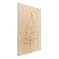Bilderwelten Holzbild Farn Zart-Rosa