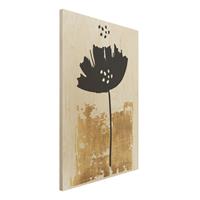 Bilderwelten Holzbild Goldene Mohn Blume