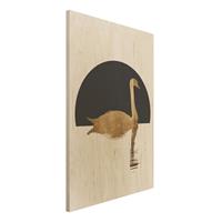 Bilderwelten Holzbild Schwan in Gold