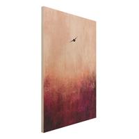 Bilderwelten Holzbild Vogel im Sonnenuntergang