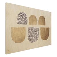 Bilderwelten Holzbild Geometrischer Halbkreis III
