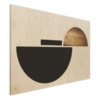 Bilderwelten Holzbild Geometrischer Halbkreis I
