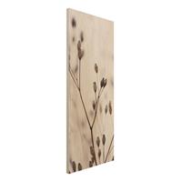 Bilderwelten Holzbild Dunkle Knospen am Wildblumenzweig