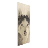 Bilderwelten Holzbild Husky Portrait
