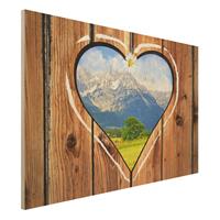 Bilderwelten Holzbild Natur & Landschaft - Querformat 3:2 AlmhÃ¼tten
