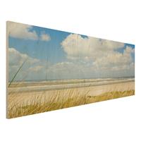 Bilderwelten Holzbild Natur & Landschaft - Panorama An der NordseekÃ¼ste