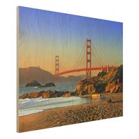 Bilderwelten Holzbild Architektur & Skyline - Querformat 4:3 Baker Beach