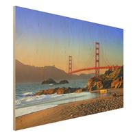Bilderwelten Holzbild Architektur & Skyline - Querformat 3:2 Baker Beach