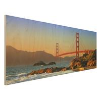 Bilderwelten Holzbild Architektur & Skyline - Panorama Baker Beach