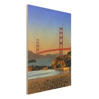 Bilderwelten Holzbild Architektur & Skyline - Hochformat 3:4 Baker Beach