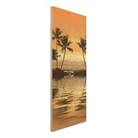 Bilderwelten Holzbild Natur & Landschaft - Hochformat Schmal Caribbean Sunset I