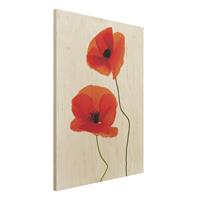 Bilderwelten Holzbild Blumen - Hochformat 3:4 Charming Poppies