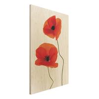 Bilderwelten Holzbild Blumen - Hochformat 2:3 Charming Poppies