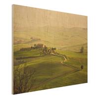Bilderwelten Holzbild Natur & Landschaft - Querformat 4:3 Chianti Toskana