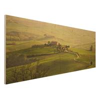 Bilderwelten Holzbild Natur & Landschaft - Panorama Chianti Toskana