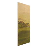 Bilderwelten Holzbild Natur & Landschaft - Hochformat Schmal Chianti Toskana