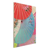 Bilderwelten Holzbild Muster - Hochformat 3:4 Chinese Parasols