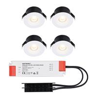 HOFTRONICâ¢ 4x Cadiz witte LED Inbouwspots complete set - Niet dimbaar - 12V - 3 Watt - Veranda verlichting - voor buiten - 2700K warm wit