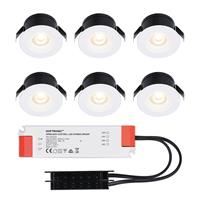 HOFTRONICâ¢ 6x Cadiz witte LED Inbouwspots complete set - Niet dimbaar - 12V - 3 Watt - Veranda verlichting - voor buiten - 2700K warm wit