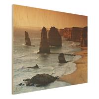 Bilderwelten Holzbild Natur & Landschaft - Querformat 4:3 Die zwÃ¶lf Apostel von Australien