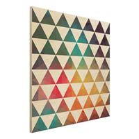 Bilderwelten Holzbild Muster - Quadrat Farbgeometrie