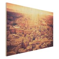 Bilderwelten Holzbild Architektur & Skyline - Querformat 3:2 Fiery Siena