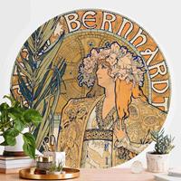 Bilderwelten Runde Fototapete selbstklebend Alfons Mucha - Plakat fÃ¼r TheaterstÃ¼ck Gismonda