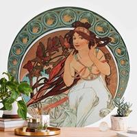 Bilderwelten Runde Fototapete selbstklebend Alfons Mucha - Vier KÃ¼nste - Die Musik