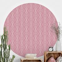 Bilderwelten Runde Mustertapete selbstklebend Art Deco Diamant Muster vor Rosa XXL