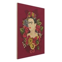 Bilderwelten Holzbild Blumen - Hochformat 3:4 Frida Kahlo - Rosen
