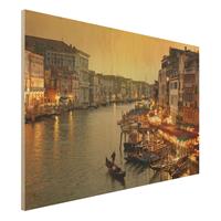 Bilderwelten Holzbild Architektur & Skyline - Querformat 3:2 GroÃŸer Kanal von Venedig