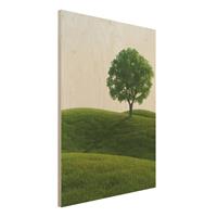 Bilderwelten Holzbild Natur & Landschaft - Hochformat 3:4 GrÃ¼ne Ruhe