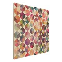 Bilderwelten Holzbild Muster - Quadrat Hexagon Facetten