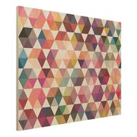 Bilderwelten Holzbild Muster - Querformat 4:3 Hexagon Facetten