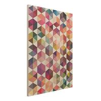 Bilderwelten Holzbild Muster - Hochformat 3:4 Hexagon Facetten