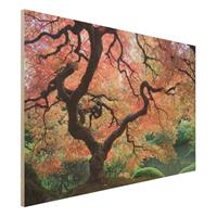 Bilderwelten Holzbild Natur & Landschaft - Querformat 3:2 Japanischer Garten