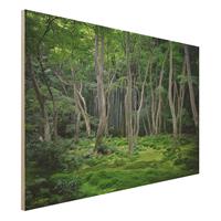 Bilderwelten Holzbild Natur & Landschaft - Querformat 3:2 Japanischer Wald