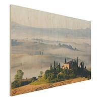 Bilderwelten Holzbild Natur & Landschaft - Querformat 3:2 Landgut in der Toskana