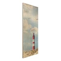 Bilderwelten Holzbild Natur & Landschaft - Hochformat Schmal Leuchtturm in den DÃ¼nen