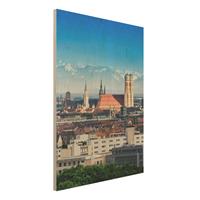 Bilderwelten Holzbild Architektur & Skyline - Hochformat 3:4 MÃ¼nchen