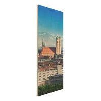 Bilderwelten Holzbild Architektur & Skyline - Hochformat Schmal MÃ¼nchen