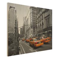 Bilderwelten Holzbild Schwarz-WeiÃŸ - Querformat 4:3 New York, New York!