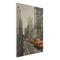 Bilderwelten Holzbild Schwarz-WeiÃŸ - Hochformat 3:4 New York, New York!